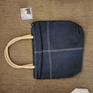 Small Denim Zippered Tote